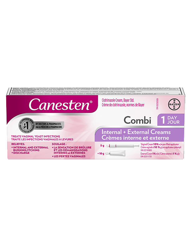 Emballage de Canesten Combi Crèmes interne et externe 1 jour